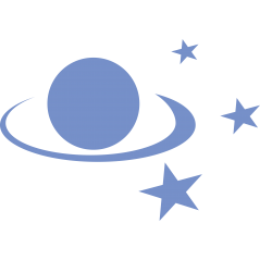 Planete avec anneau et etoiles