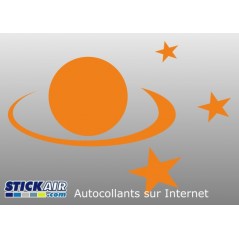 Planete avec anneau et etoiles