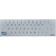 Autocollant  QWERTY - Fond argent texte noir