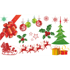 Kit deco pour vitrines de Noël