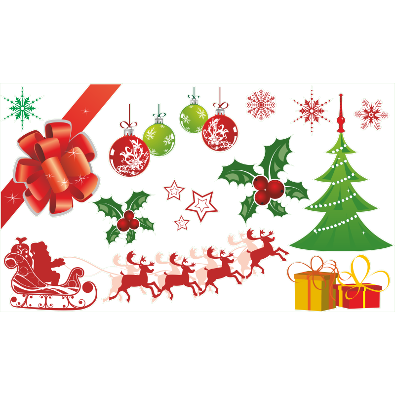 Kit deco pour vitrines de Noël
