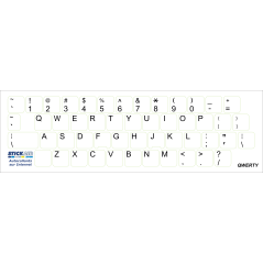 Autocollant QWERTY - Fond blanc Texte noir