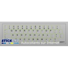 Autocollant QWERTY - Fond blanc Texte noir