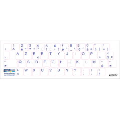 Autocollant  AZERTY - Transparent - Texte blanc