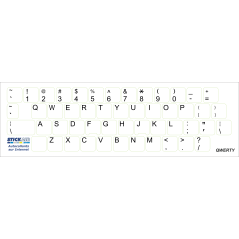 Autocollant QWERTY - Fond transparent - Texte noir