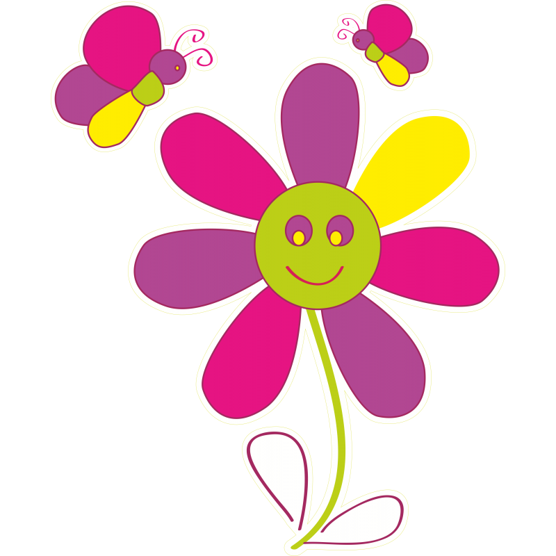 Fleur et papillons