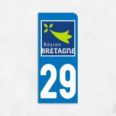Sticker immat VOITURE Finistere région Bretagne