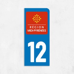 Sticker immat VOITURE Aveyron région Occitanie