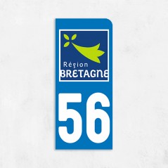 Sticker immat VOITURE Morbihan région Bretagne