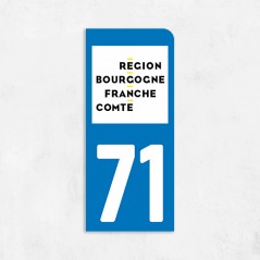 Sticker immat VOITURE Saône et Loire région Bourgogne Franche Comte