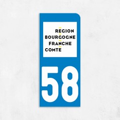 Sticker immat VOITURE Nievre région Bourgogne Franche Comte