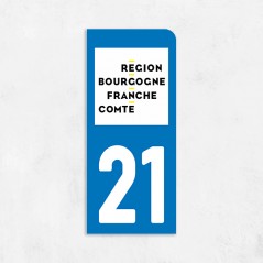 Sticker immat VOITURE Cote d'Or région Bourgogne Franche Comte