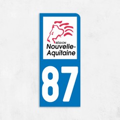 Sticker immat VOITURE Haute Vienne région Nouvelle Aquitaine