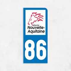 Sticker immat VOITURE Vienne Nouvelle région Aquitaine
