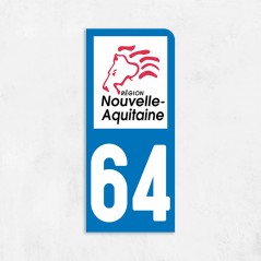 Sticker immat VOITURE Pyrénées Atlantiques région Nouvelle Aquitaine