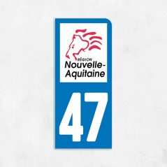 Sticker immat VOITURE Lot et Garonne région Nouvelle Aquitaine