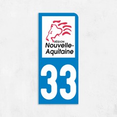 Sticker immat VOITURE Gironde région Nouvelle Aquitaine