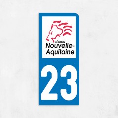 Sticker immat VOITURE Creuse région Nouvelle Aquitaine