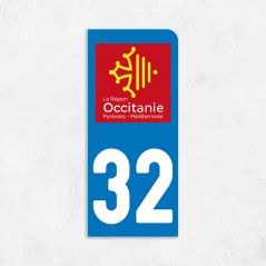Sticker immat VOITURE Gers région Occitanie