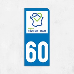 Sticker immat VOITURE Oise région Hauts de France