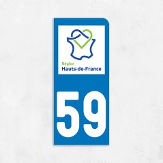 Sticker immat VOITURE Nord région Hauts de France