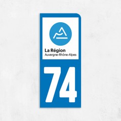 Sticker immat VOITURE Haute Savoie Auvergne-Rhone Alpes 74