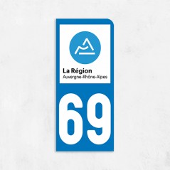 Sticker immat VOITURE Rhone région Auvergne-Rhone Alpes