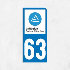 Sticker immat  VOITURE Puy de Dome région Auvergne-Rhone Alpes