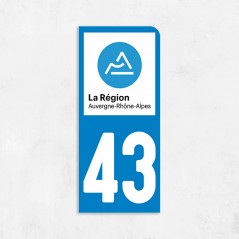 Sticker immat VOITURE Haute LOIRE région Auvergne-Rhone Alpes