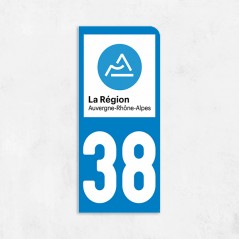 Sticker immat VOITURE Isère région Auvergne-Rhone Alpes