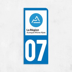 Sticker immat VOITURE Ardèche région Auvergne Rhone Alpes  07