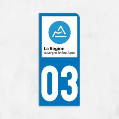 Sticker immat VOITURE ALLIER région Auvergne-Rhone Alpes 03