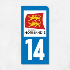 Sticker immat VOITURE Calvados région Normandie 14