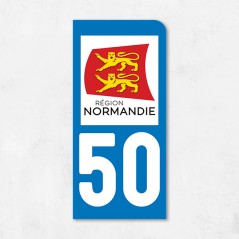 Sticker immat VOITURE Manche région Normandie 50