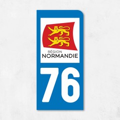 Sticker immat VOITURE Seine Maritime région Normandie 76
