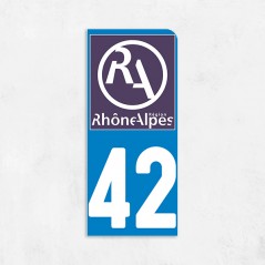 Sticker immat VOITURE Loire Rhone Alpes 42