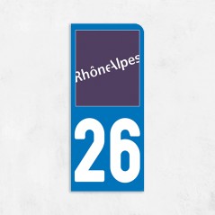 Sticker immat VOITURE Drôme région Rhone Alpes 26