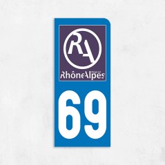 Sticker immat MOTO Rhône région Rhône Alpes 69