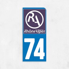 Sticker immat VOITURE Haute-Savoie Rhone Alpes 74