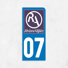 Sticker immat VOITURE Ardèche région Rhône alpes