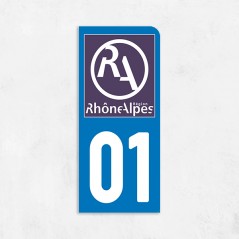 Sticker immat VOITURE Ain Rhône alpes