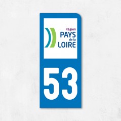 Sticker immatriculation MOTO Mayenne région Pays de la Loire 53