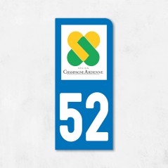 Sticker immatriculation MOTO Haute-Marne région Champagne Ardennes 52