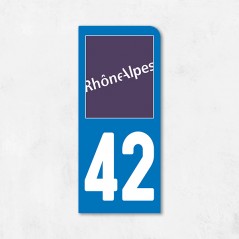 Sticker immatriculation MOTO Loire Rhône Alpes 42