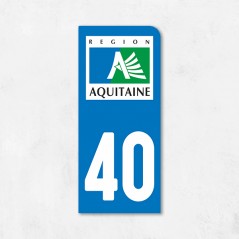 Sticker immatriculation MOTO Landes région Aquitaine 40