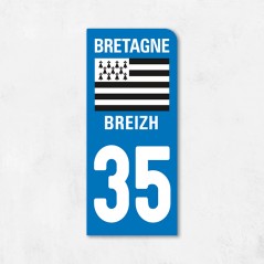 Sticker immatriculation MOTO Ille et Vilaine région Bretagne 35