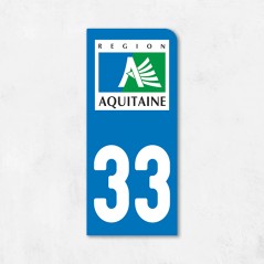 Sticker immatriculation MOTO Gironde Aquitaine 33