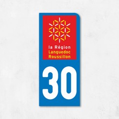 Sticker immatriculation MOTO  Languedoc Roussillon 30