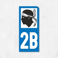 Sticker immatriculation MOTO 2B Corse