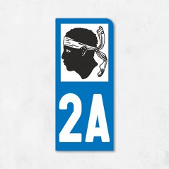 Sticker immatriculation MOTO 2A Corse